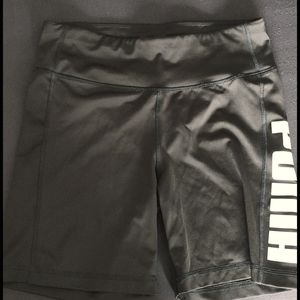 Puma biker shorts - black- solid white logo - M